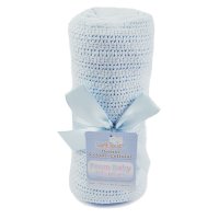 CBP60-B-OLD: Blue Deluxe Personalisation Cellular Cotton Roll Blanket